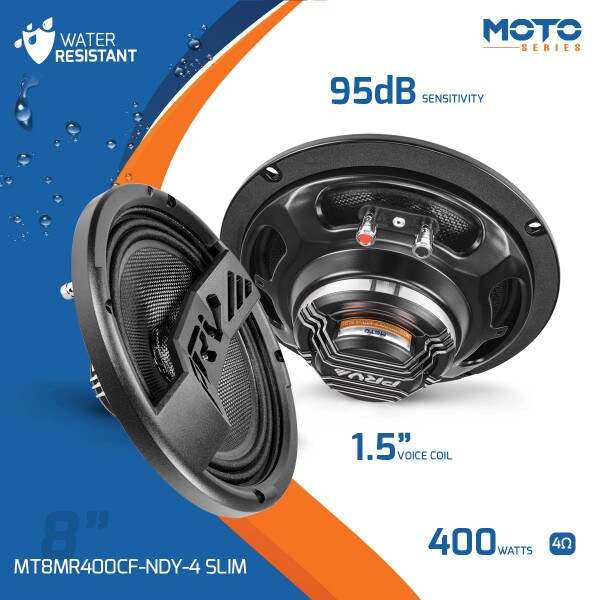 Main product image for PRV Audio MT8MR400CF-NDY-4 SLIM Moto Series 8" Carbon Fiber Neodymium Midrange Loudspeaker 4 Ohm267-8032